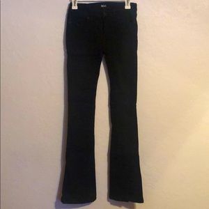Black bootcut kick jean.